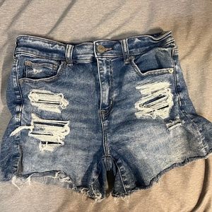 American Eagle Ripped blue jean shorts